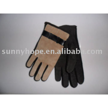 black pig leather glove for riding